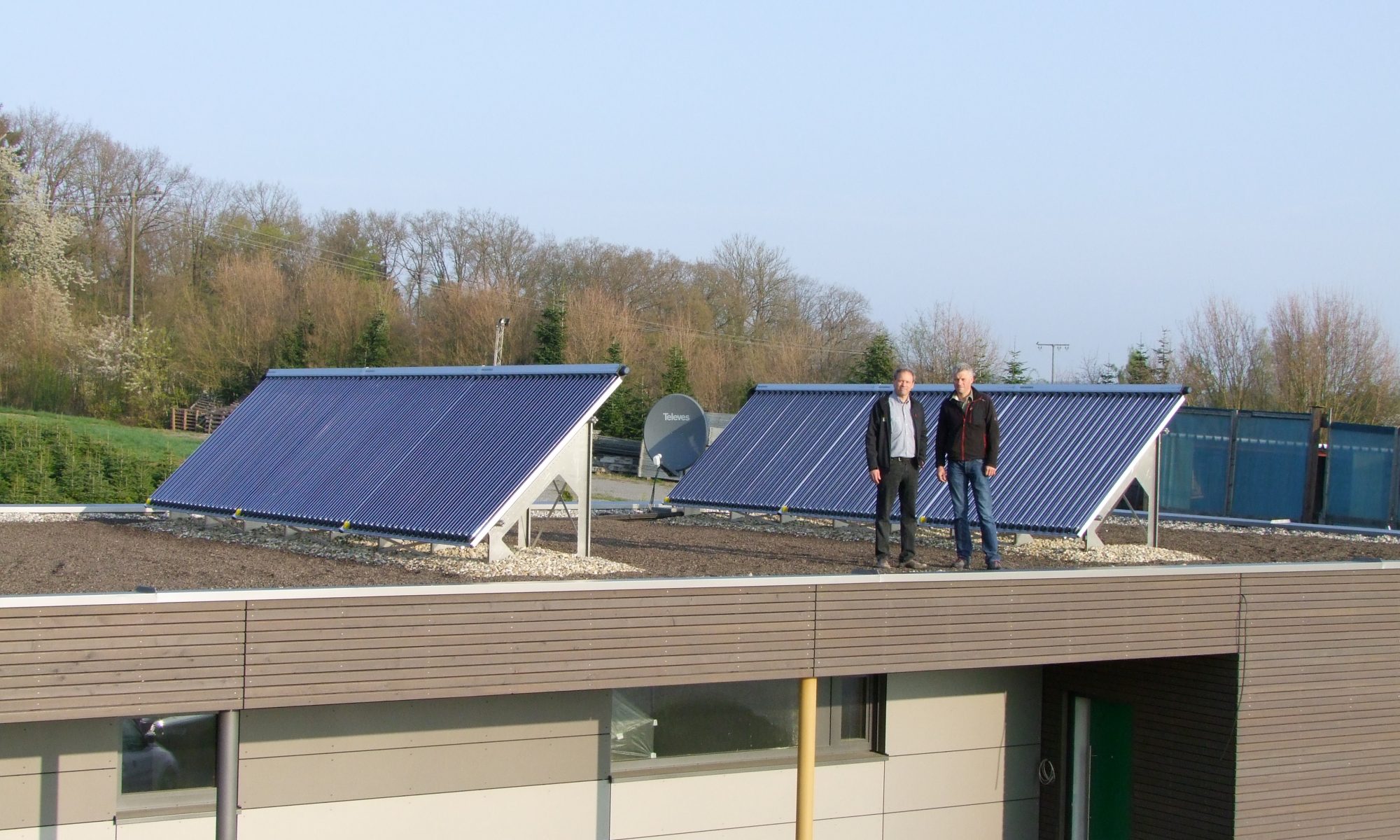 Solarheizung auf einem Flachdach